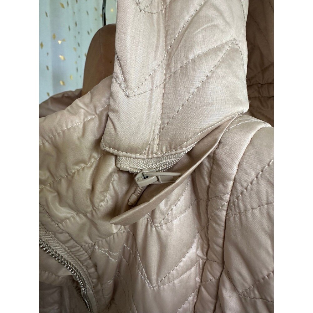 Via Spiga Zig Zag Quilted Detachable Hood Mid Length Jacket Side Pockets S - Picture 4 of 8
